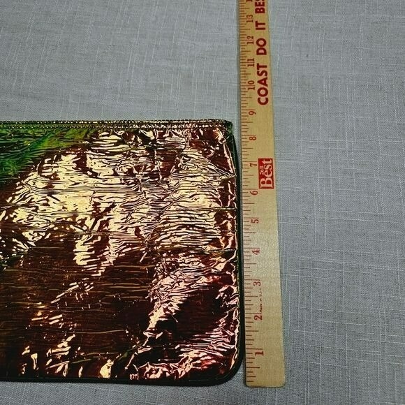 J. Crew NWT Iridescent Green Gold Clutch Bag Wristlet Shimmer‎ Evening Party